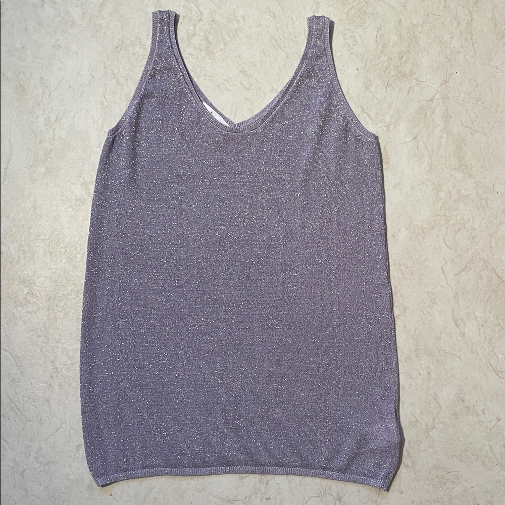 INDIE + MOI Lilac Shimmer Tank Top - Size M - Picture 4 of 5